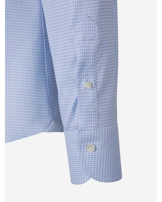 Santa Eulalia Blue Houndstooth Shirt for men
