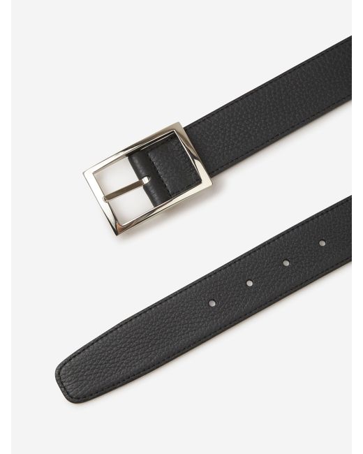 Santa Eulalia Black Leather Belt for men