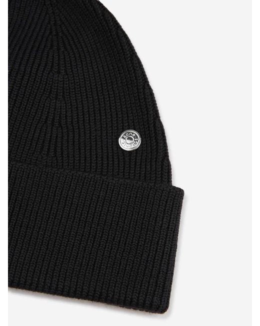 Acne Black Ribbed Wool Hat for men
