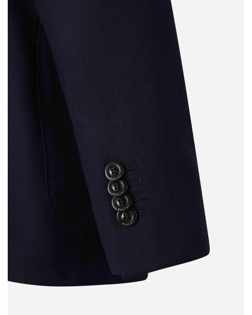 Boglioli Blue Piqué Knit Blazer for men