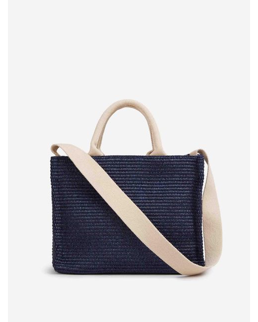 Marni Blue Raffia Tote Bag