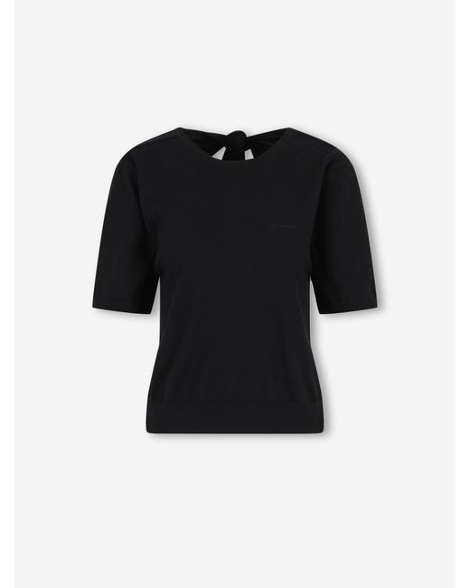 Ganni Black Knit T-Shirt