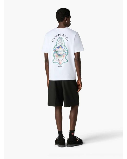 Casablanca White Short Sleeve T-Shirt for men