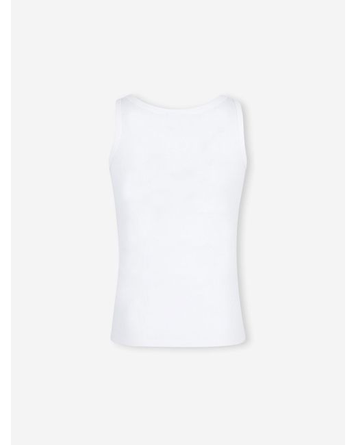 Rhude White Tank Top Logo for men