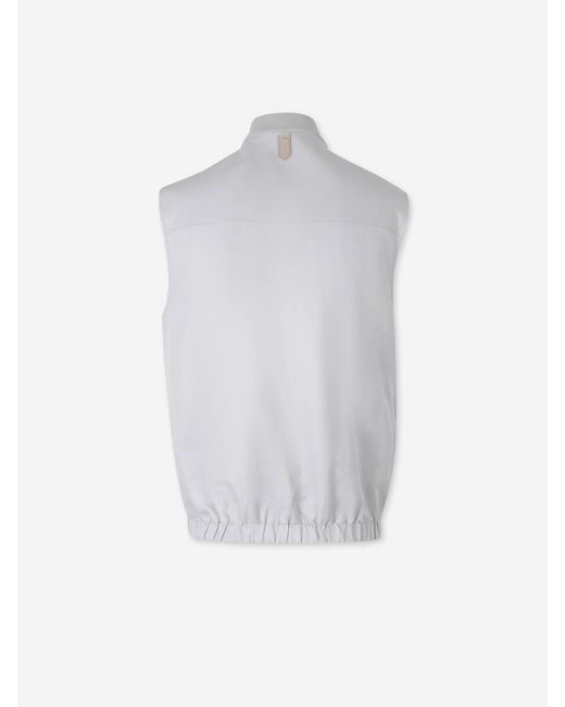 Canali White Reversible Vest for men
