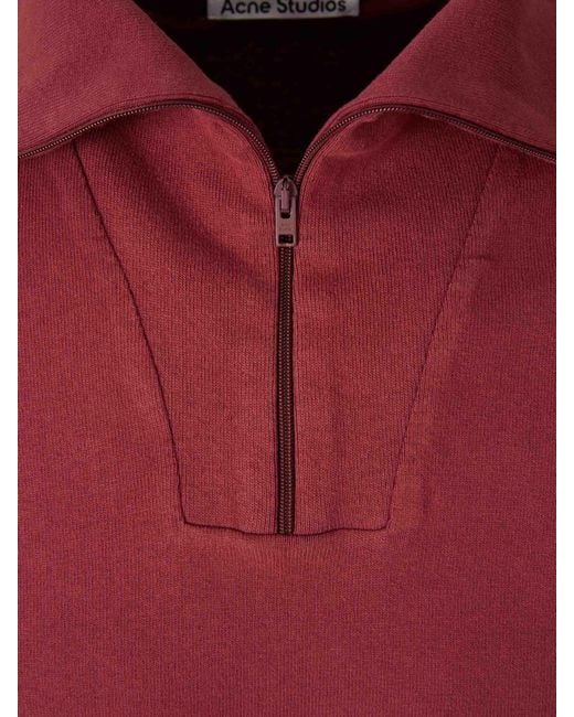 Acne Red Logo Sweatshirt Cotton for men