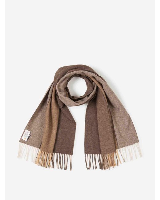 Santa Eulalia Brown Wool Striped Scarf for men