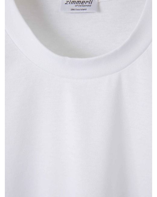 Zimmerli of Switzerland White Round Neck T-Shirt for men