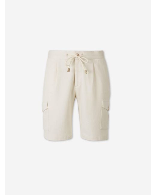 Gran Sasso White Plain Bermuda Shorts for men
