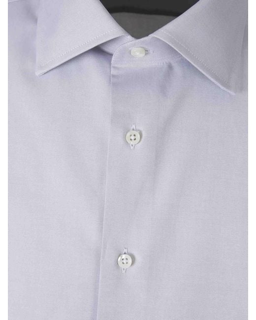 Canali Blue Cotton Dress Shirt for men