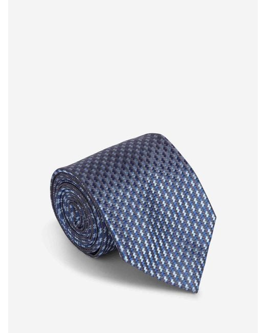Brioni Blue Textured Silk Tie for men