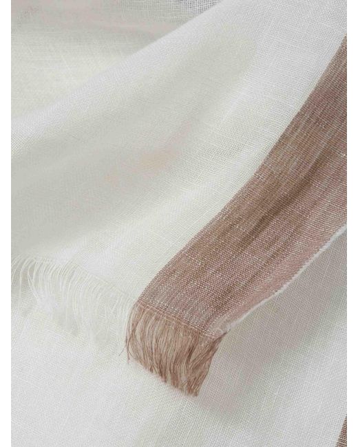 Santa Eulalia Blue Linen Scarf for men
