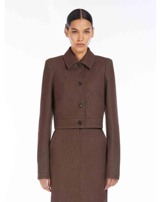 Max Mara Brown Cropped Denim Jacket