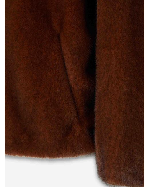Herno Brown Hooded Jacket With Fur