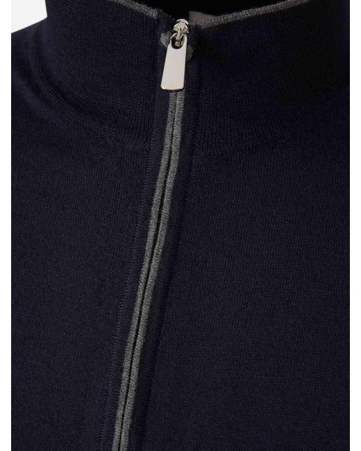 Santa Eulalia Blue Merino Wool Cardigan for men