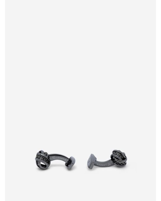 Tateossian White Carbon Knot Cufflinks for men