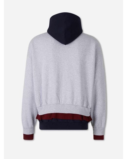Balenciaga Blue Cotton Layered Sweatshirt for men