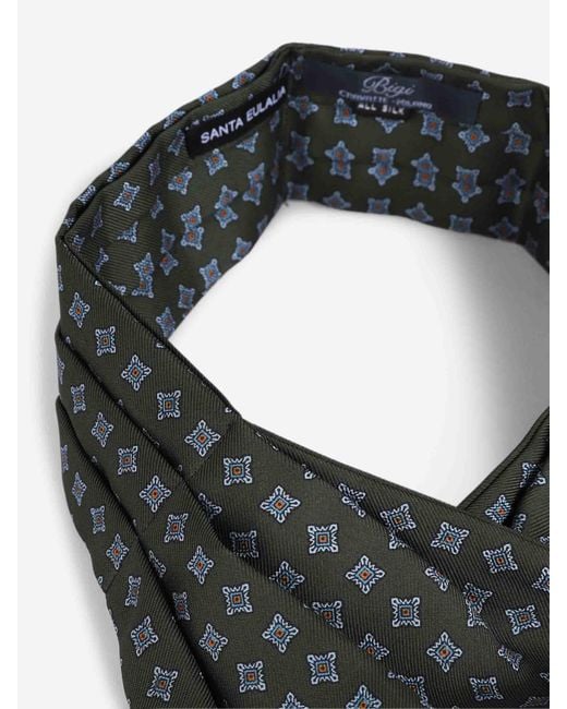 Santa Eulalia Green Silk Ascot Handkerchief for men