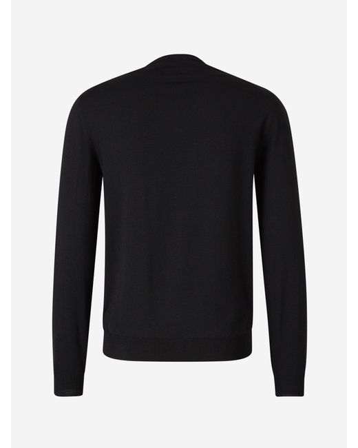 Zanone Black Wool Knitted Sweater for men
