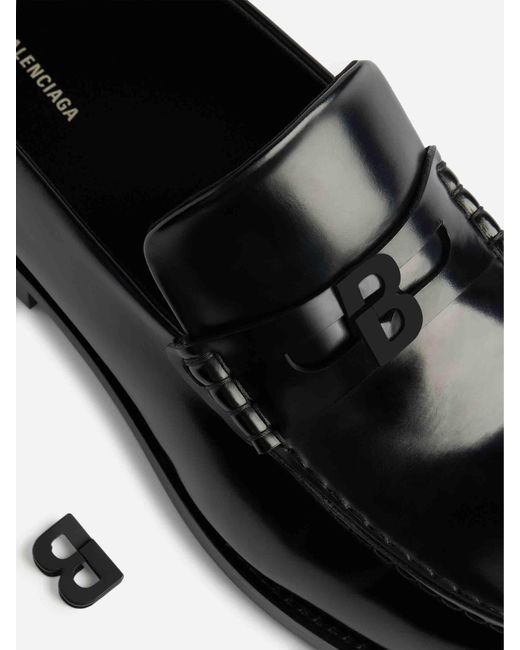 Balenciaga Black Comfy Leather Loafers for men