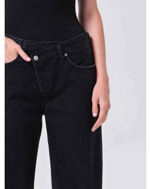 Agolde Black Arc Criss Cross Jeans