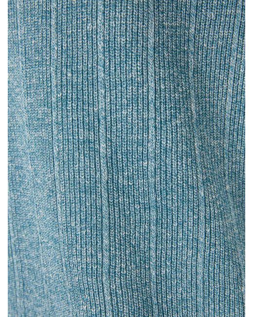 Santa Eulalia Blue Linen Knit Polo Shirt for men