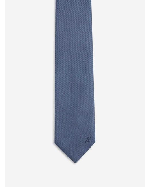 Brioni Blue Plain Silk Tie for men