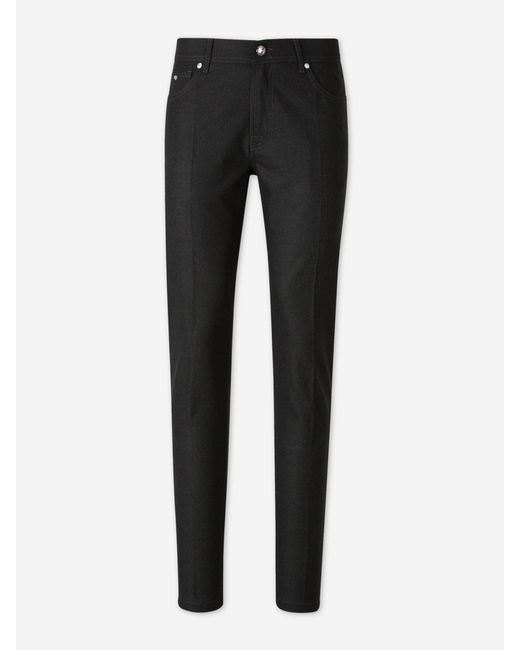 Marco Pescarolo Black Cashmere Straight Trousers for men