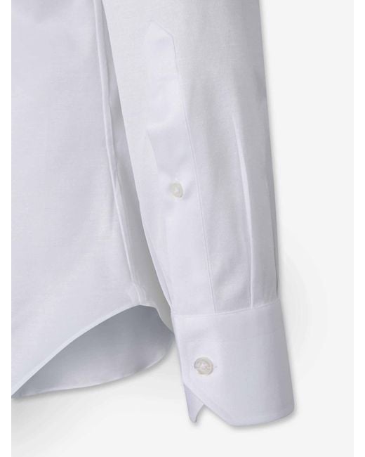 Fray White Micro Knit Shirt for men