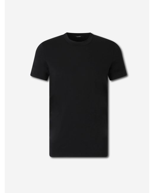 Camiseta Algodón Lisa Tom Ford de hombre de color Black