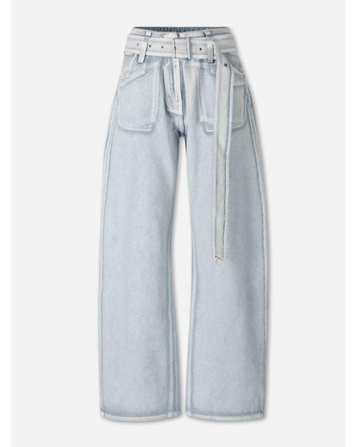 Pantalones Anchos Cinturón Acne de color Blue