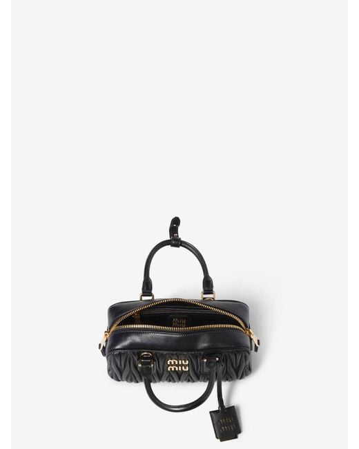 Miu Miu Black Arcadie Matelassé Bag