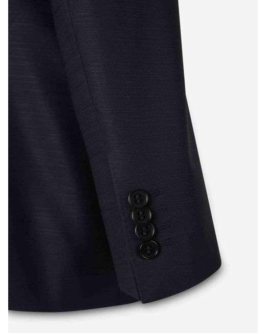 Canali Blue Straight Wool Suit for men