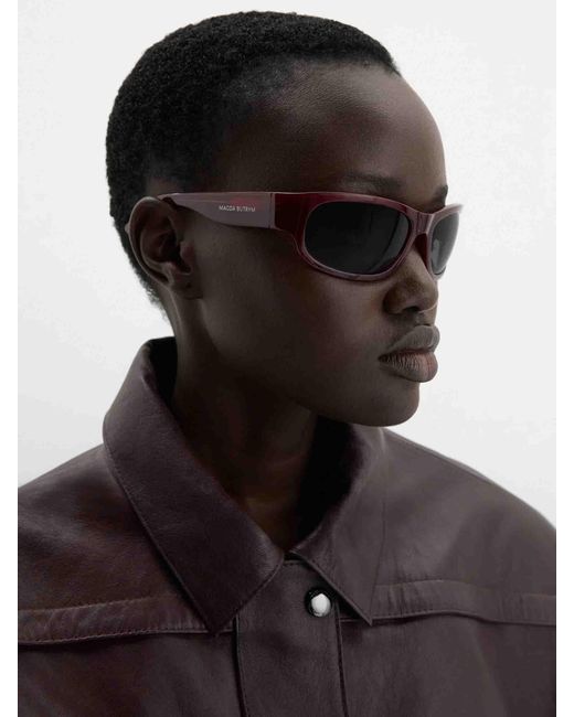Magda Butrym Brown Oversized Leather Jacket