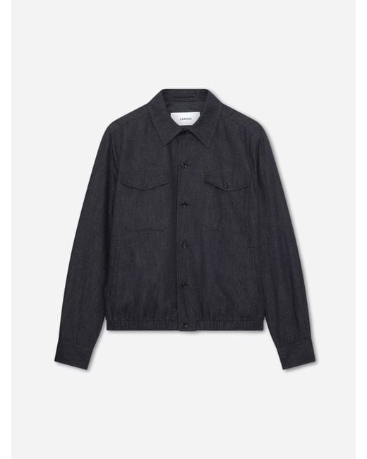 Lardini Blue Casual Cotton Jacket for men