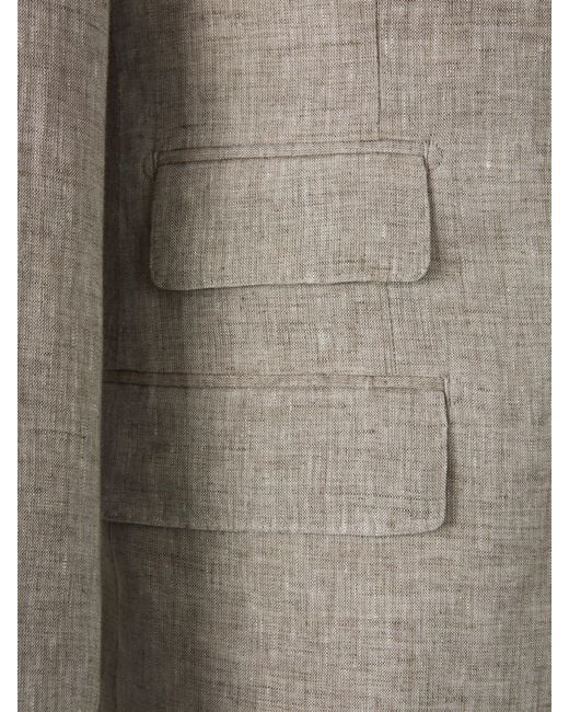 Santa Eulalia Gray Plain Linen Suit for men