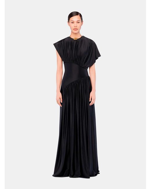 Rabanne Black Drapejat Maxi Dress
