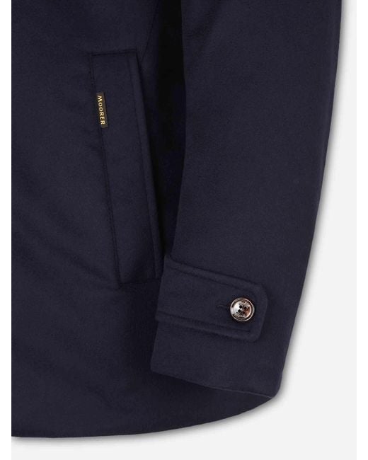 Moorer Blue Long Coat for men