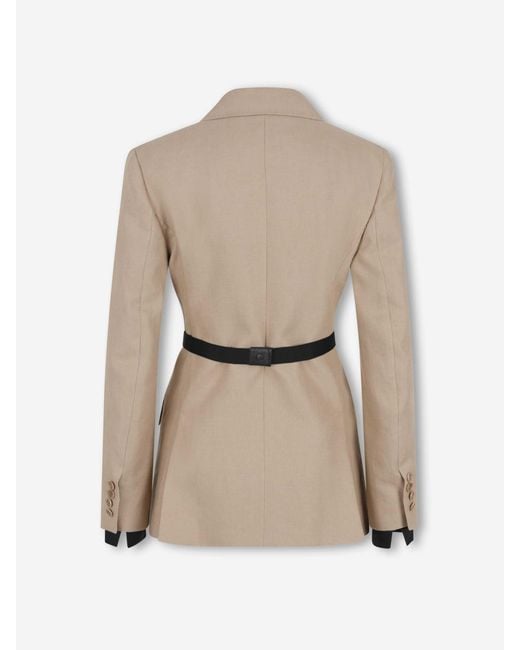 Max Mara Natural Double-Breasted Linen Blazer