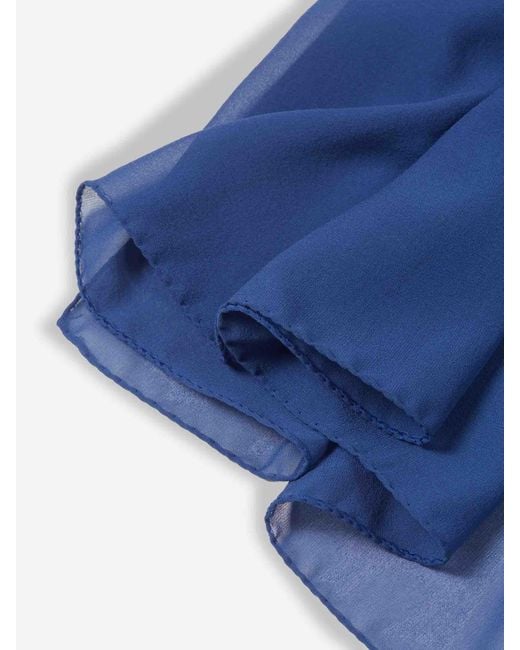 Santa Eulalia Blue Plain Silk Scarf