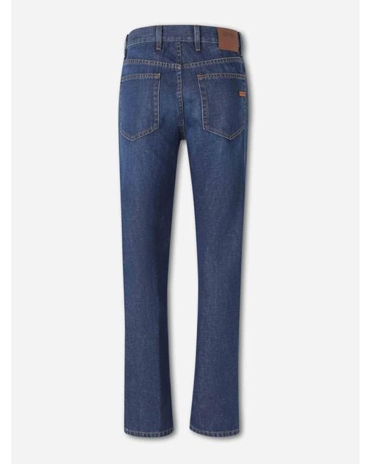 Zegna Blue Straight Jeans for men