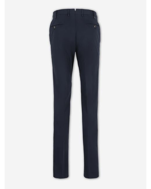 PT Torino Blue Cotton Chino Trousers for men