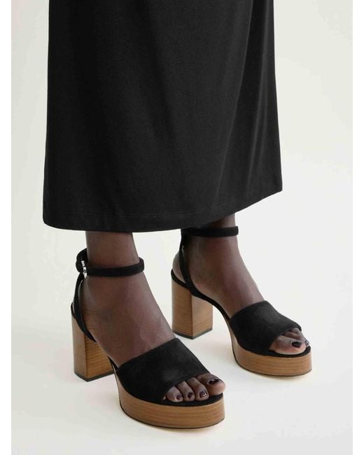 Totême  White Suede Platform Sandal