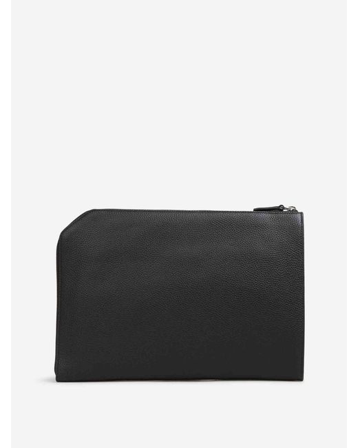 Brioni Black Leather Document Holder for men