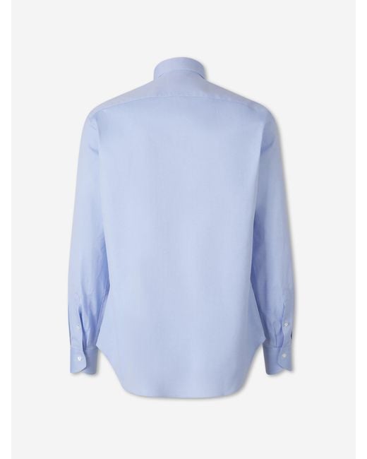 Canali Blue Cotton Dress Shirt for men