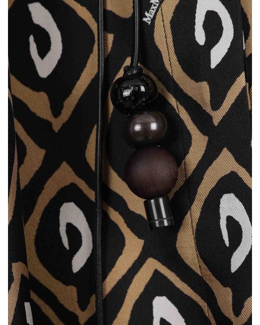 Max Mara Black Printed Midi Dress