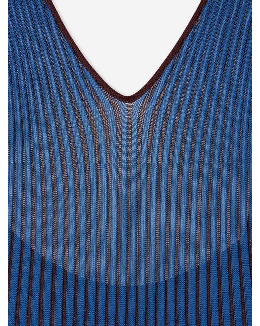 Staud Blue Claretta Knit Dress