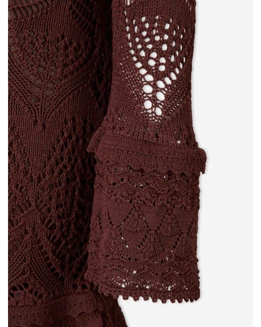 Staud Brown Mini Lace Dress