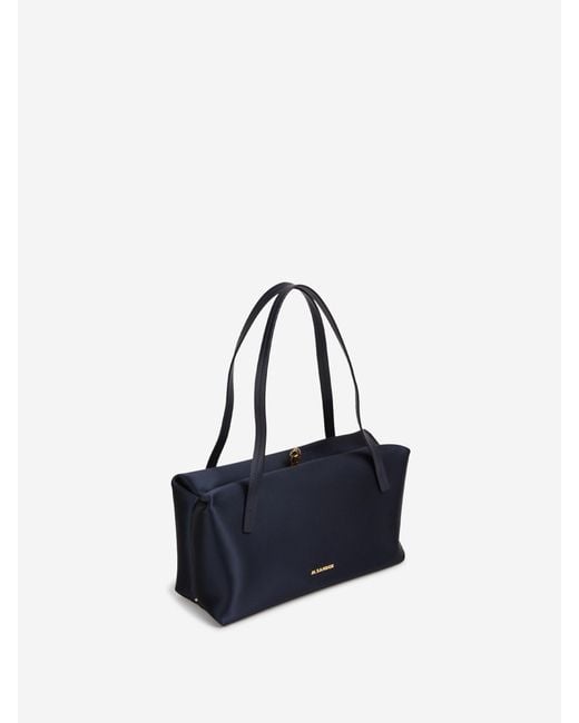Jil Sander Blue Pillow Satin Handbag