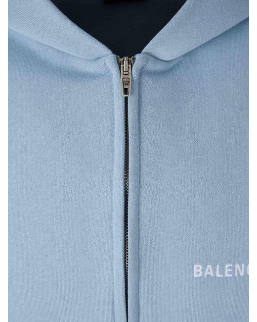 Balenciaga Blue Zip-Up Hoodie for men